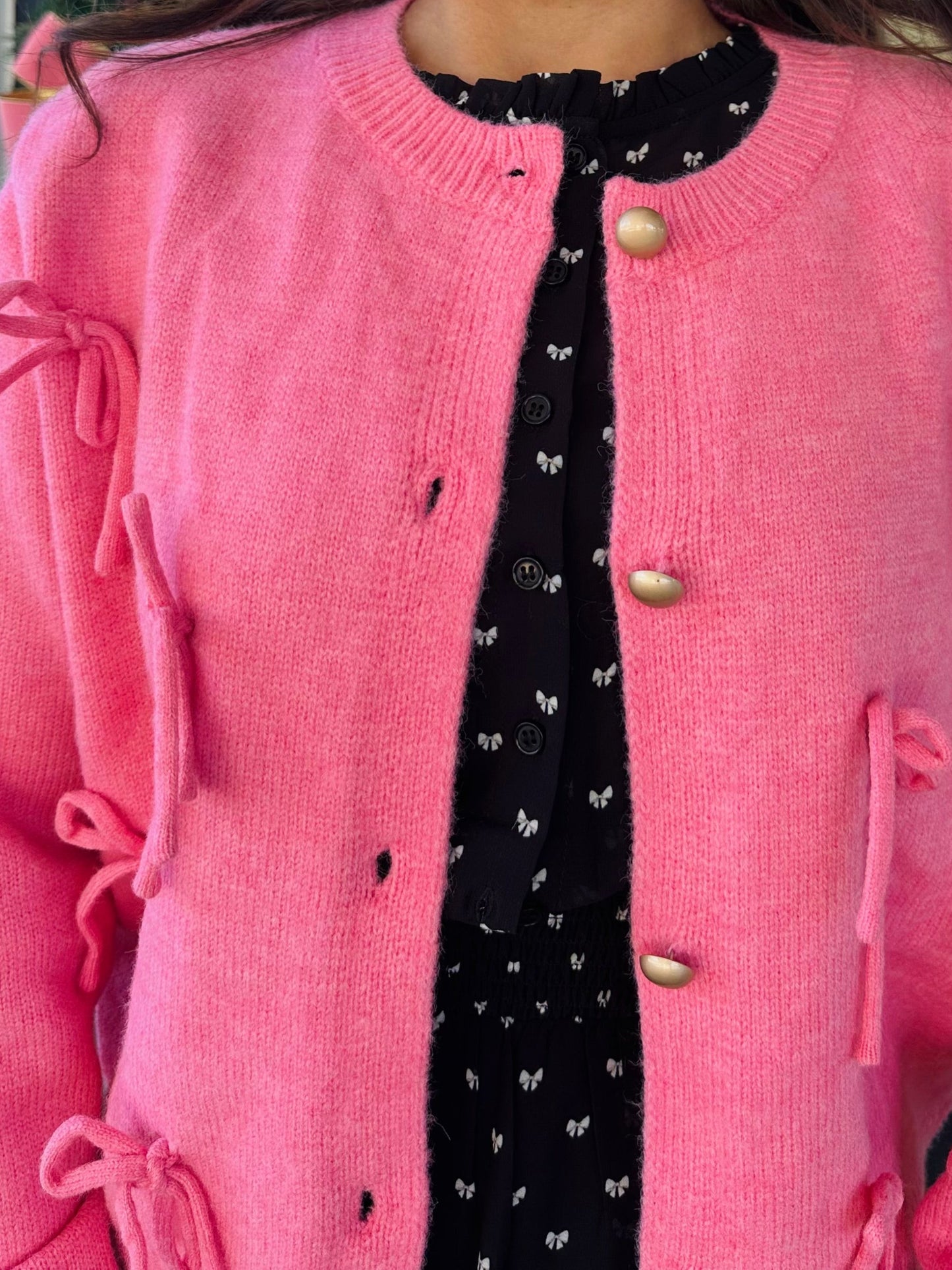 The Rose Ribbon Bow Cardigan