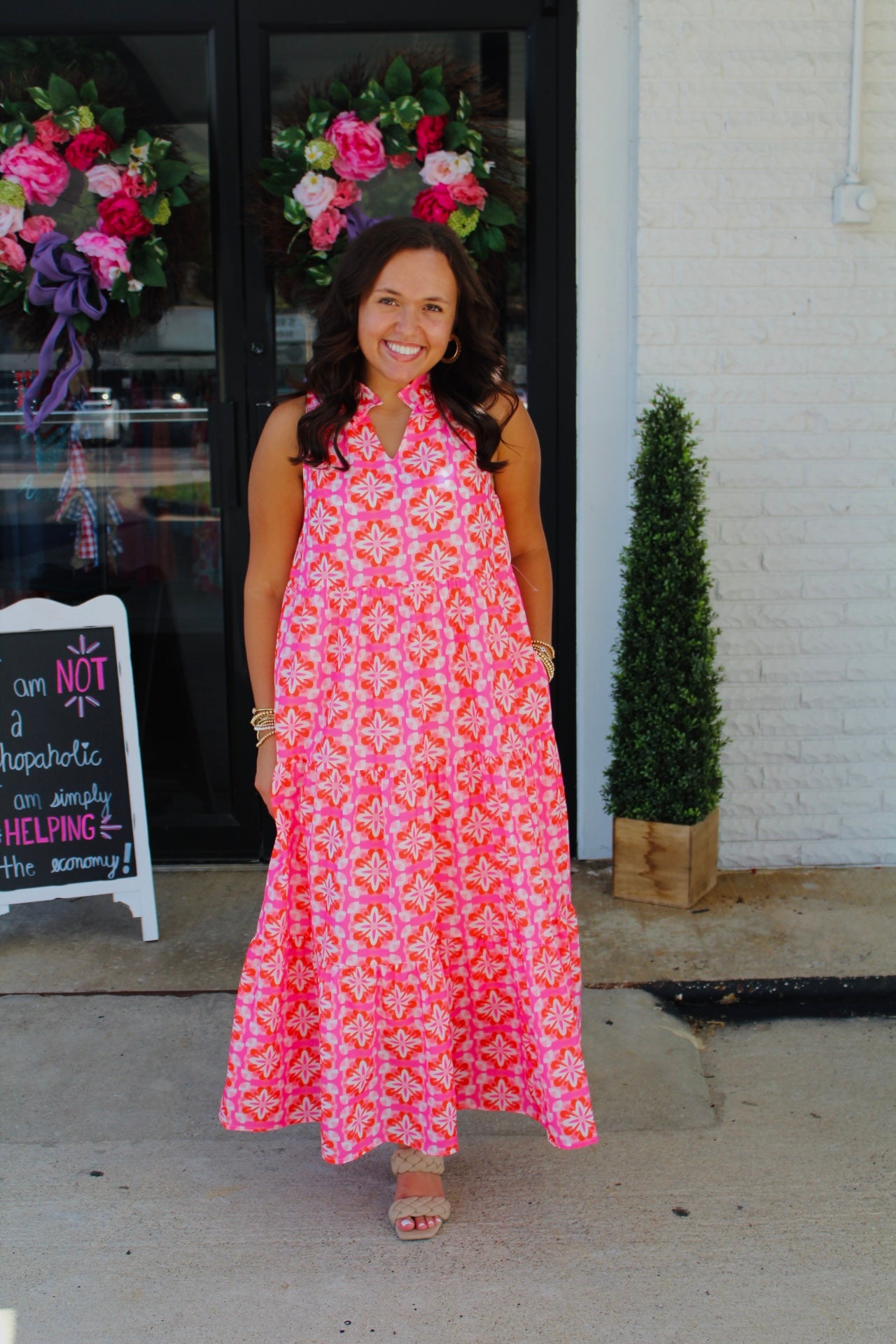 The Isabelle Pink Floral Print Maxi Dress