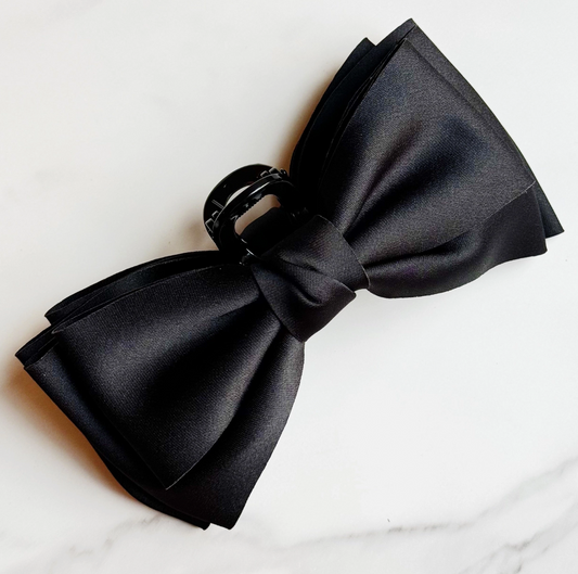 Black Bow Hair Claw Clip