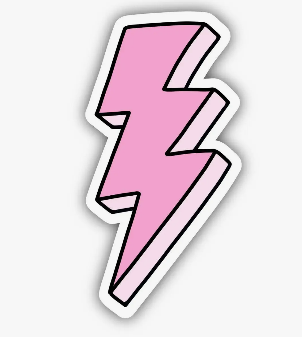 Pink Long Lightning Bolt Aesthetic Sticker