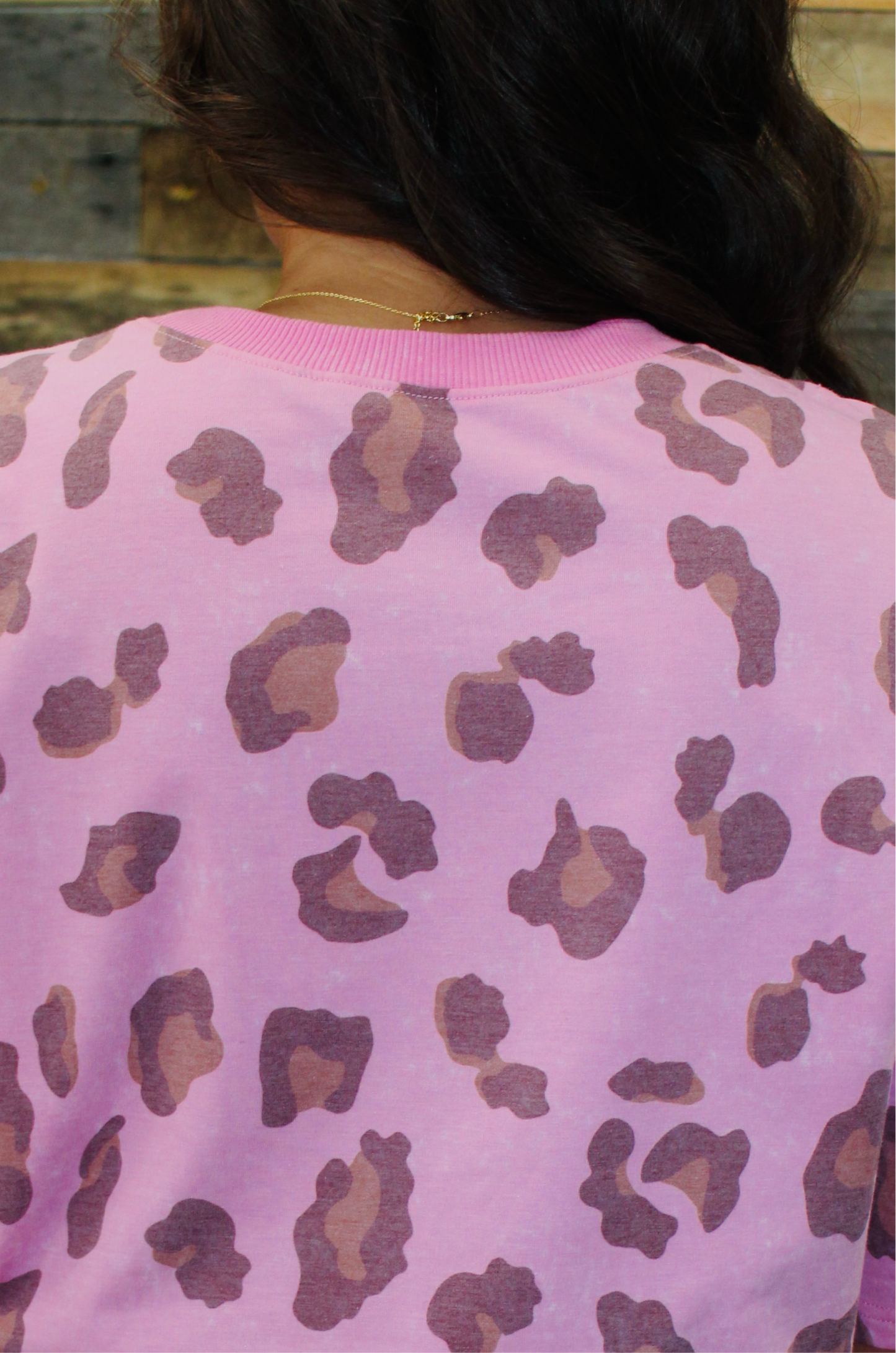 The Avery Pink Leopard T-shirt Dress