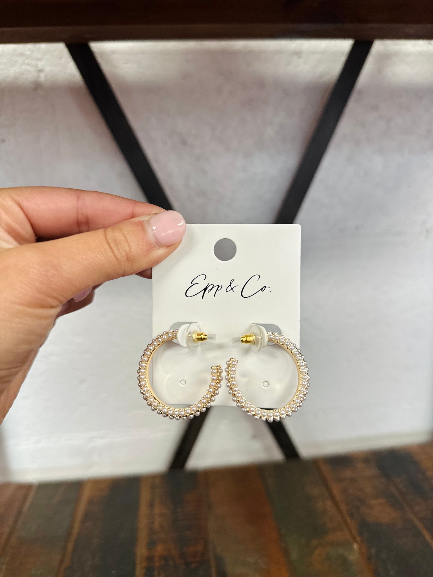 Pebble Pearl Hoops