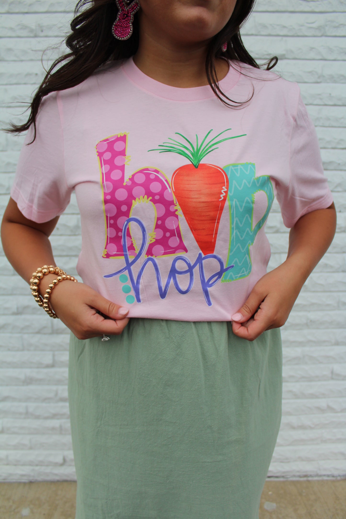 Hippity Hoppity Pink Easter Tee