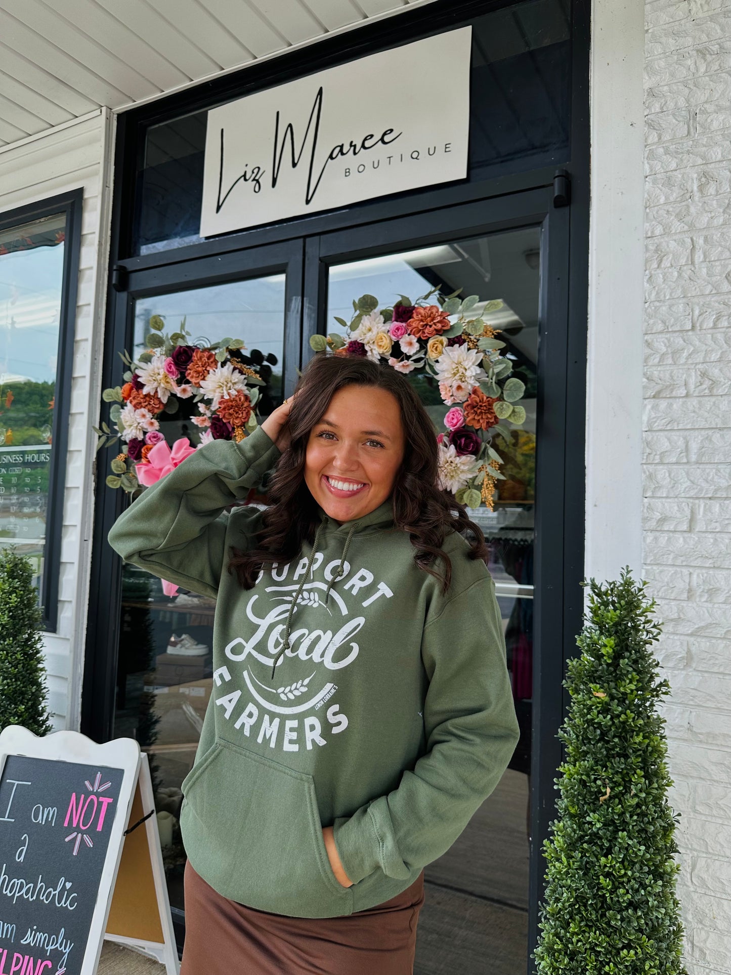 Support Local Farmers Military Green Hoodie