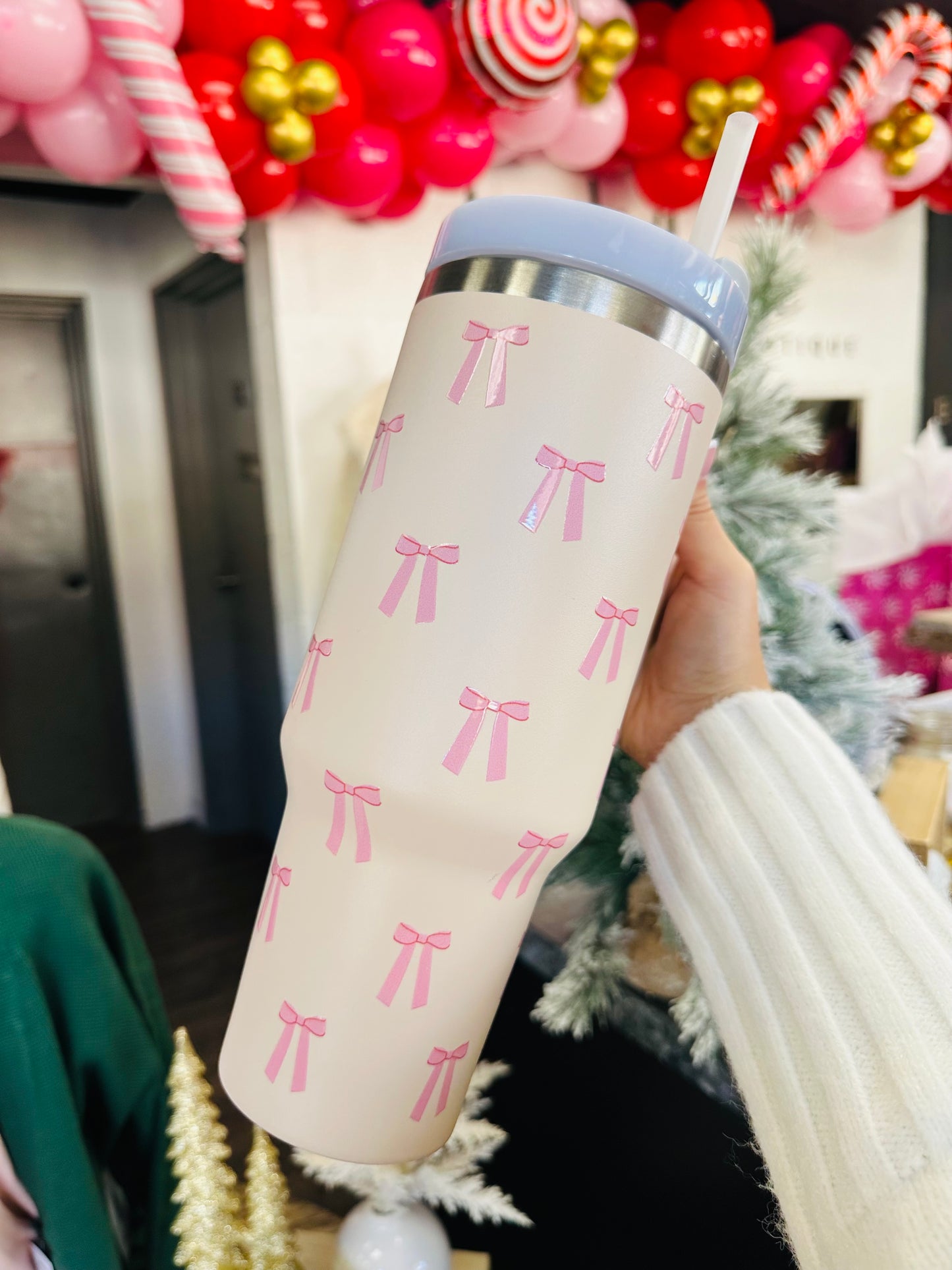 Light Pink Bow 40oz Tumbler