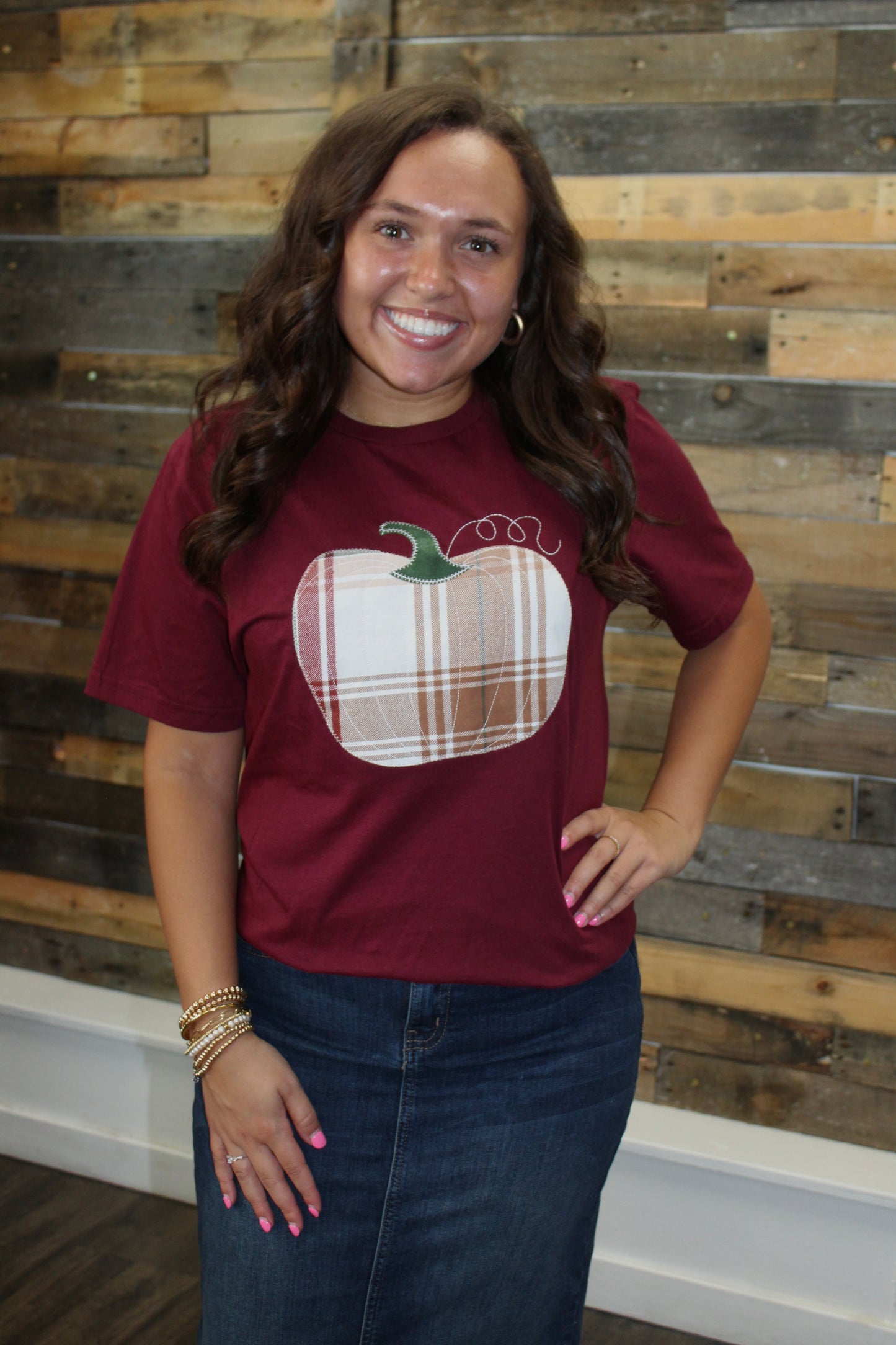 Happy Fall Plaid Pumpkin Tee