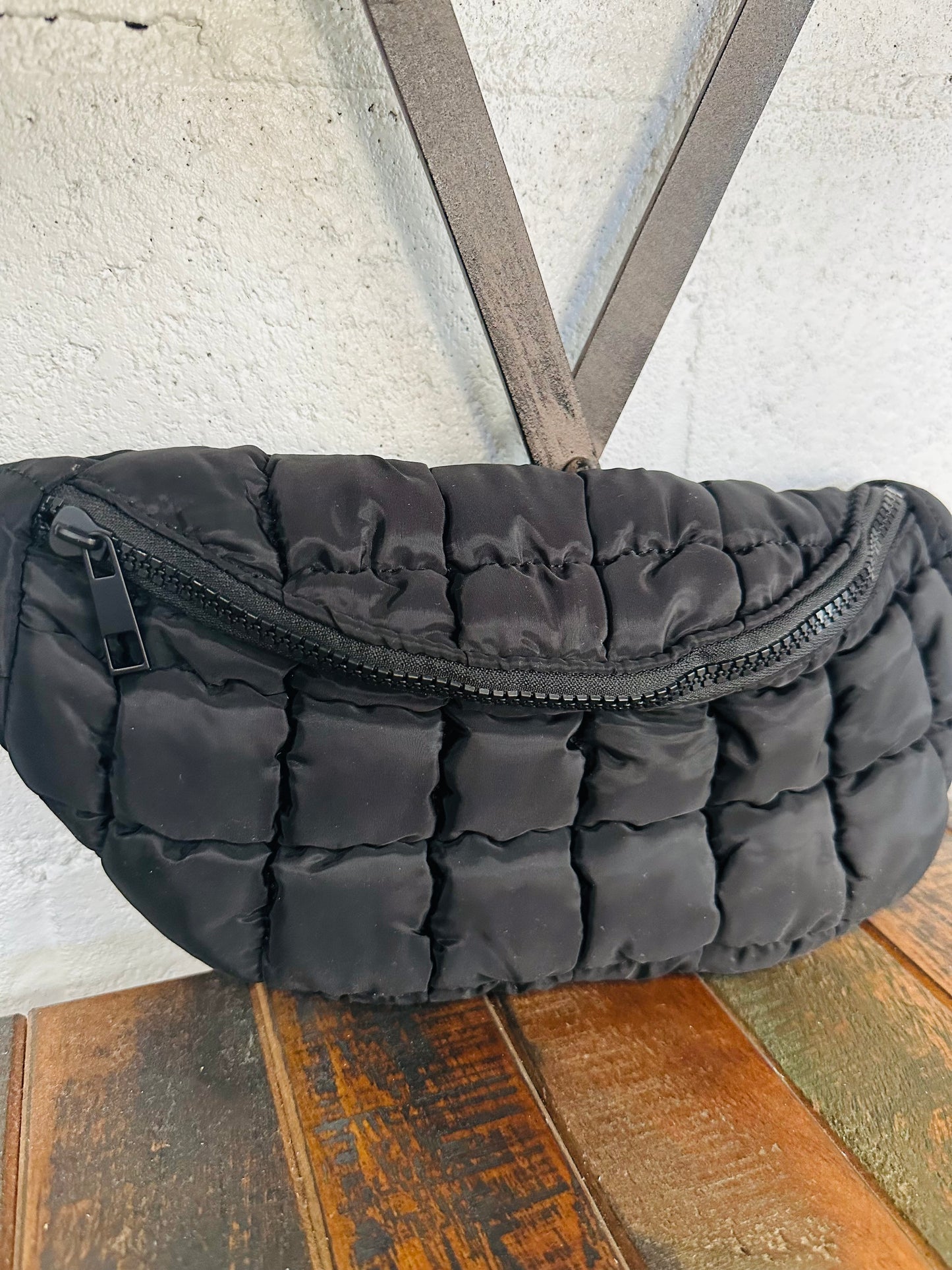 Black Puffer Sling Bag