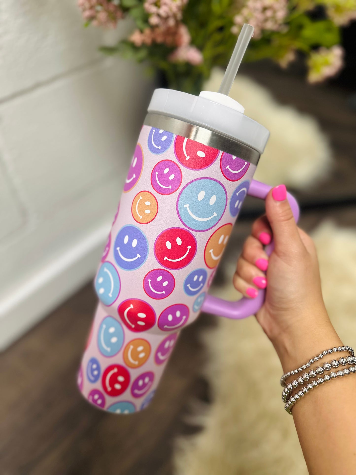 Rainbow Smiley 40oz Tumbler