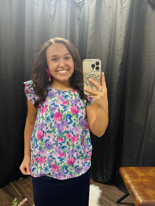 The Lilac Floral Print Top