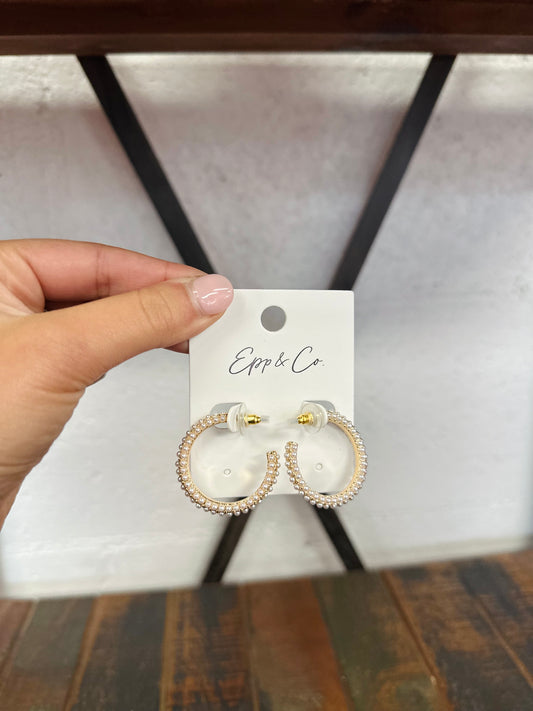 Pebble Pearl Hoops