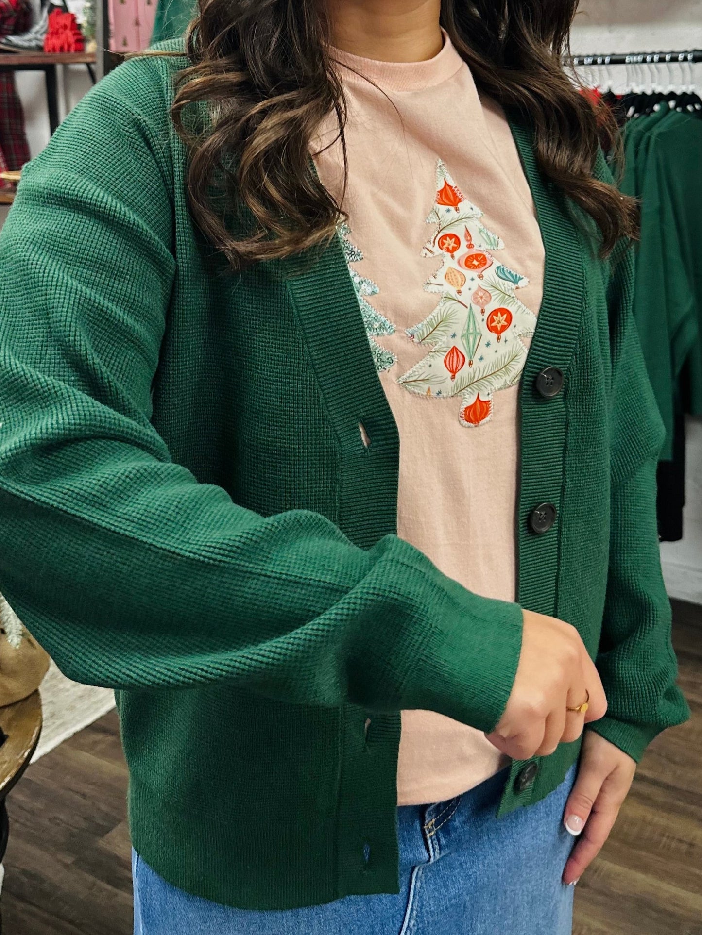 Let's Get Cozy Hunter Green Cardigan