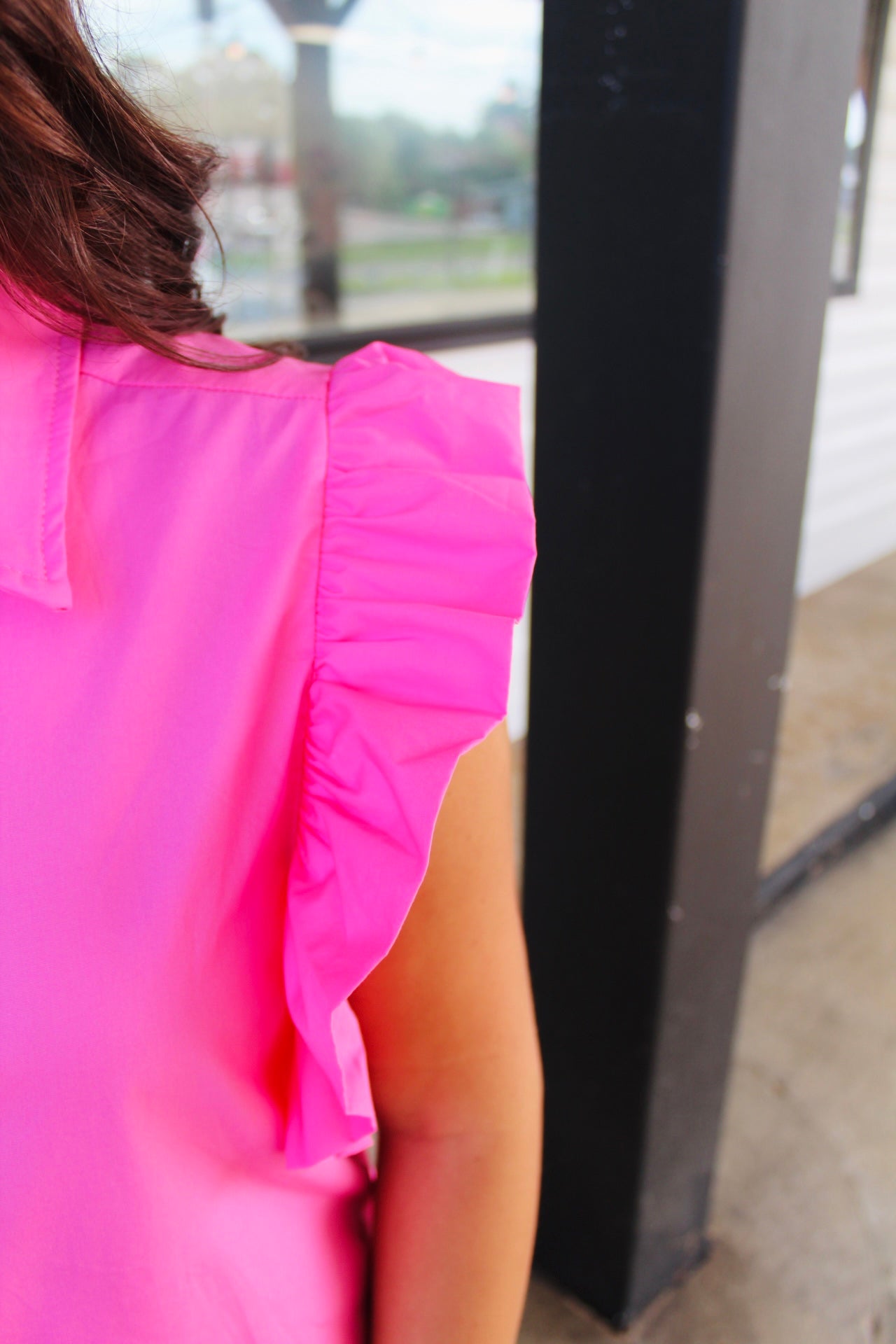 The Tatum Pink Ruffle Sleeve Top