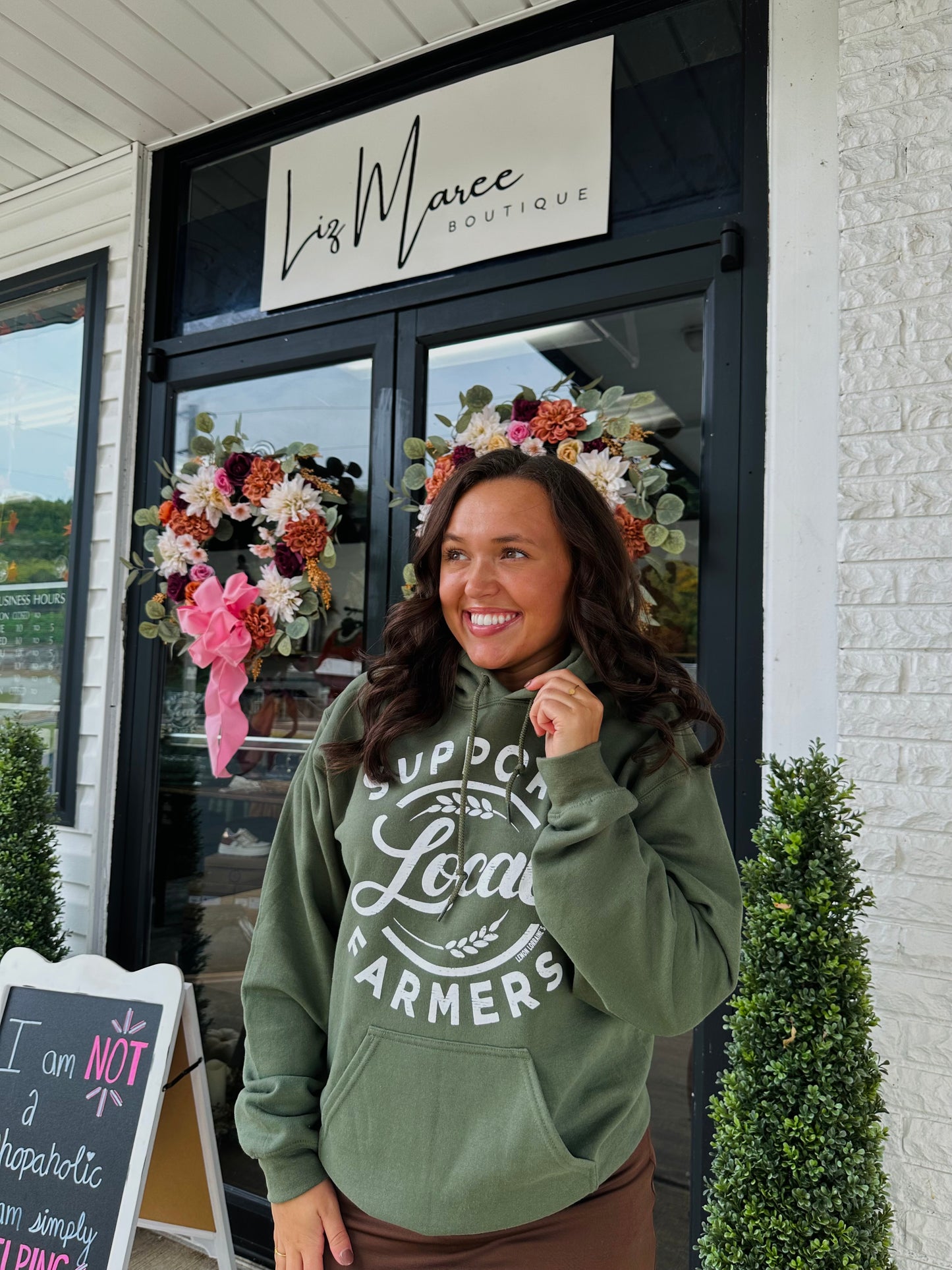 Support Local Farmers Military Green Hoodie