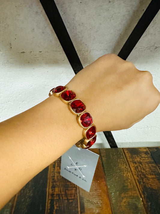 Red Rhinestone Bracelet