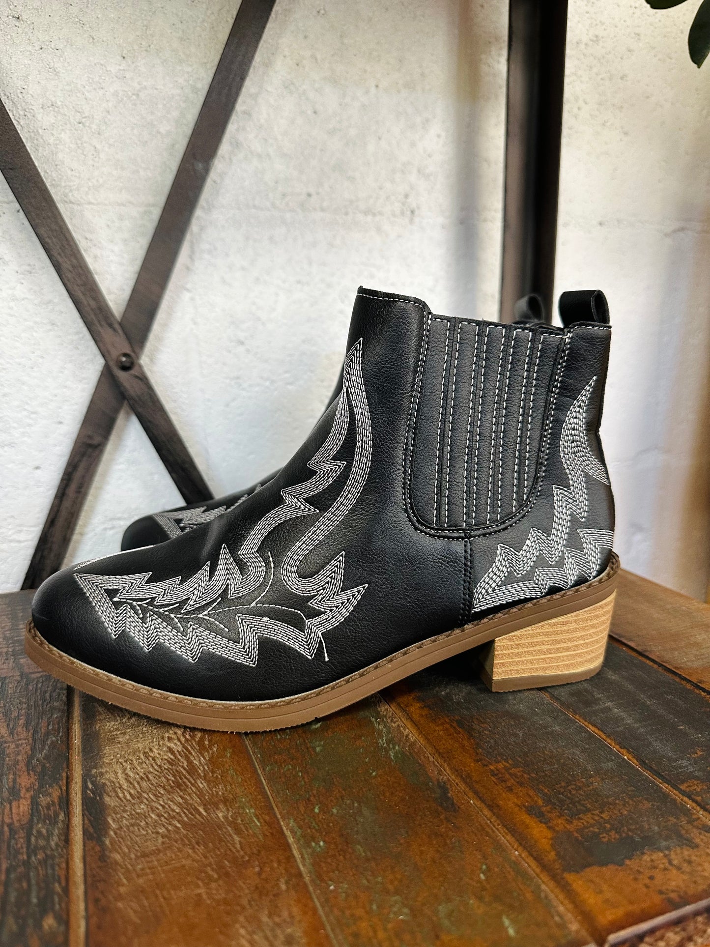 The Montana Black Western Bootie