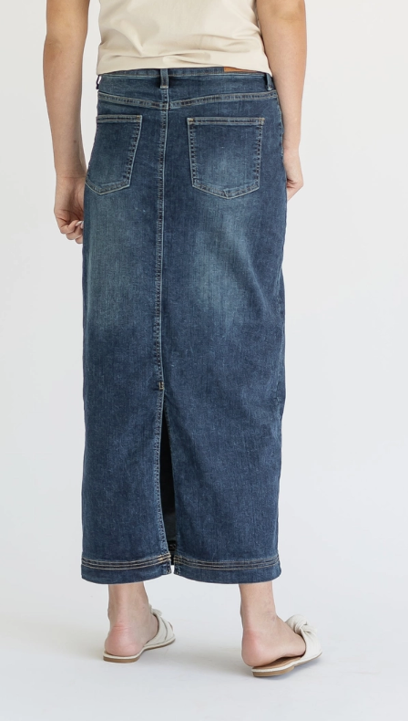 Bria Long Denim Maxi Skirt