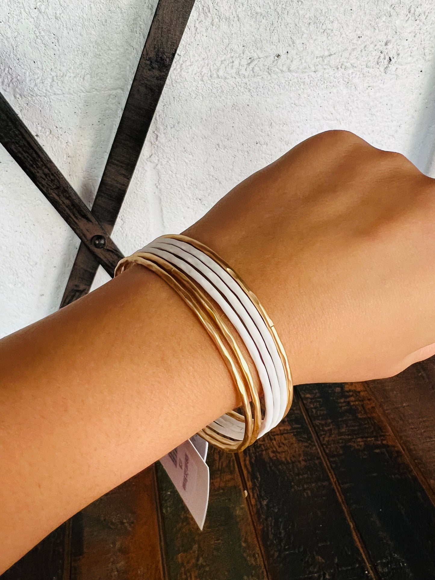 White and Gold Bracelets