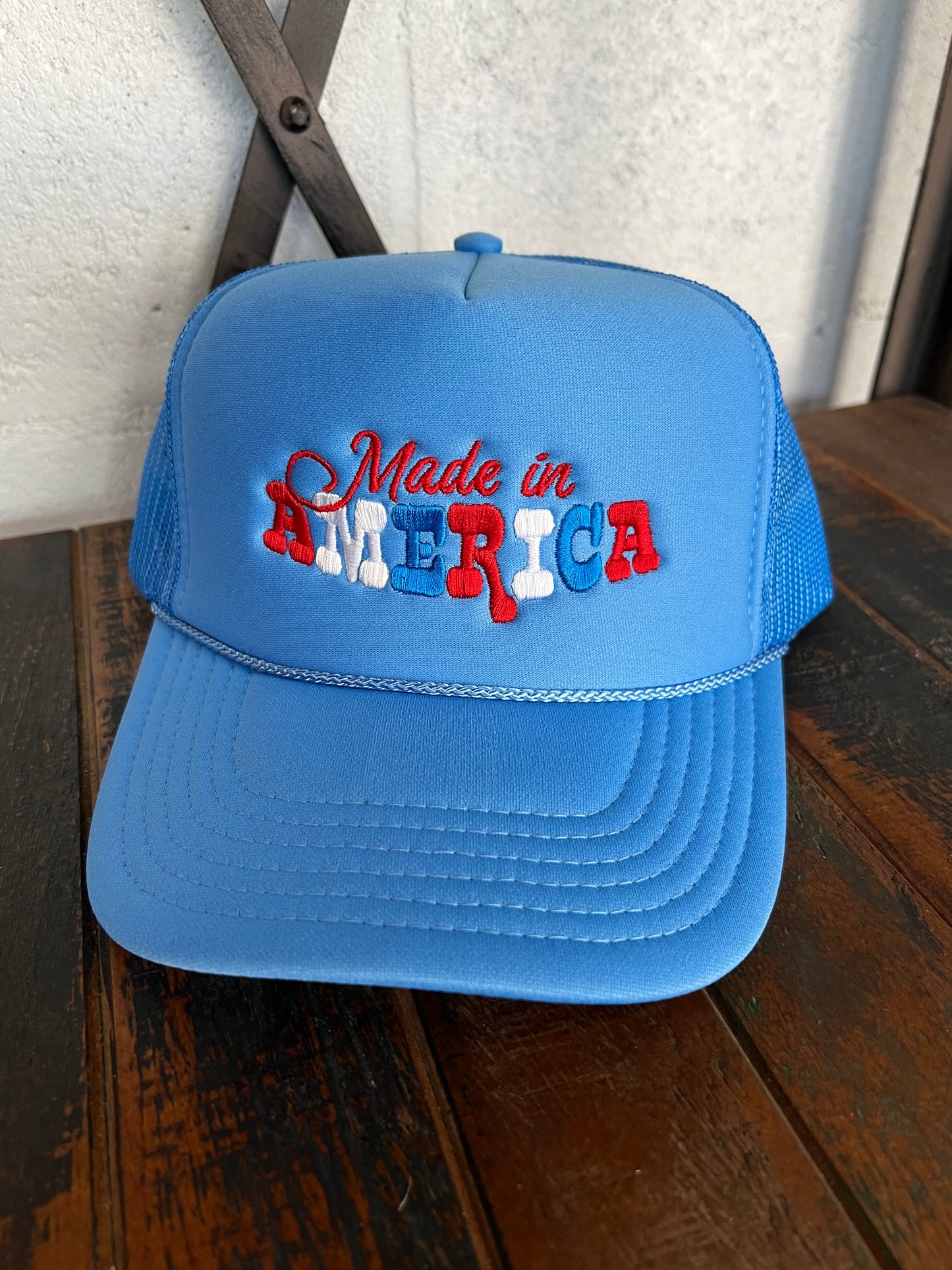 Made in America Foam Trucker Hat (Cobalt Blue)