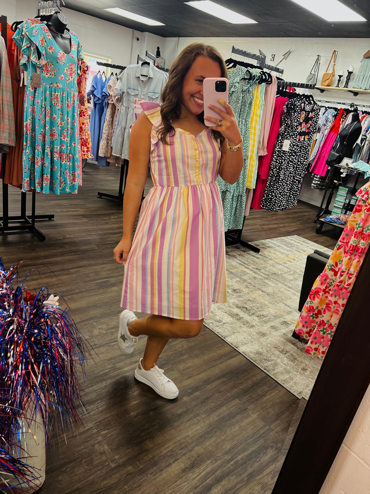 Living Life Pink Striped Dress
