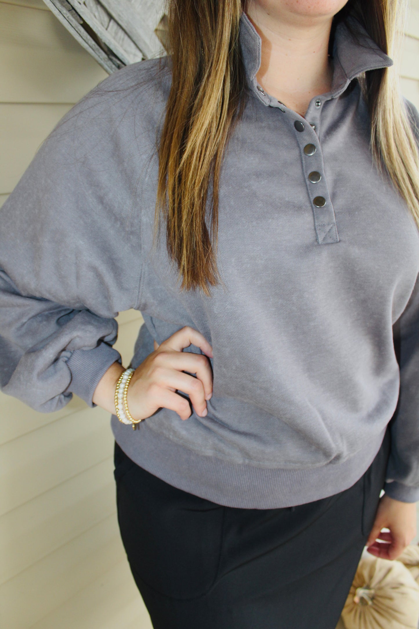 Gray Washed Pullover