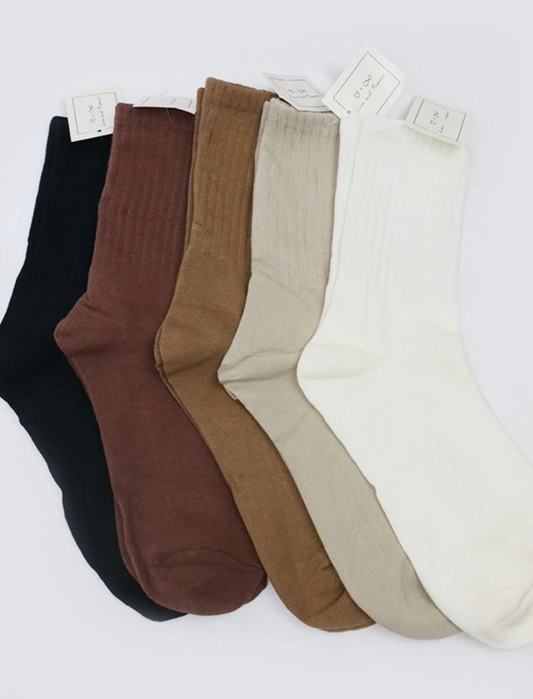 Neutral Color Basic Socks