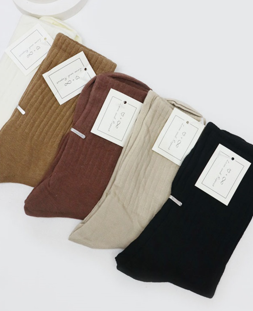 Neutral Color Basic Socks