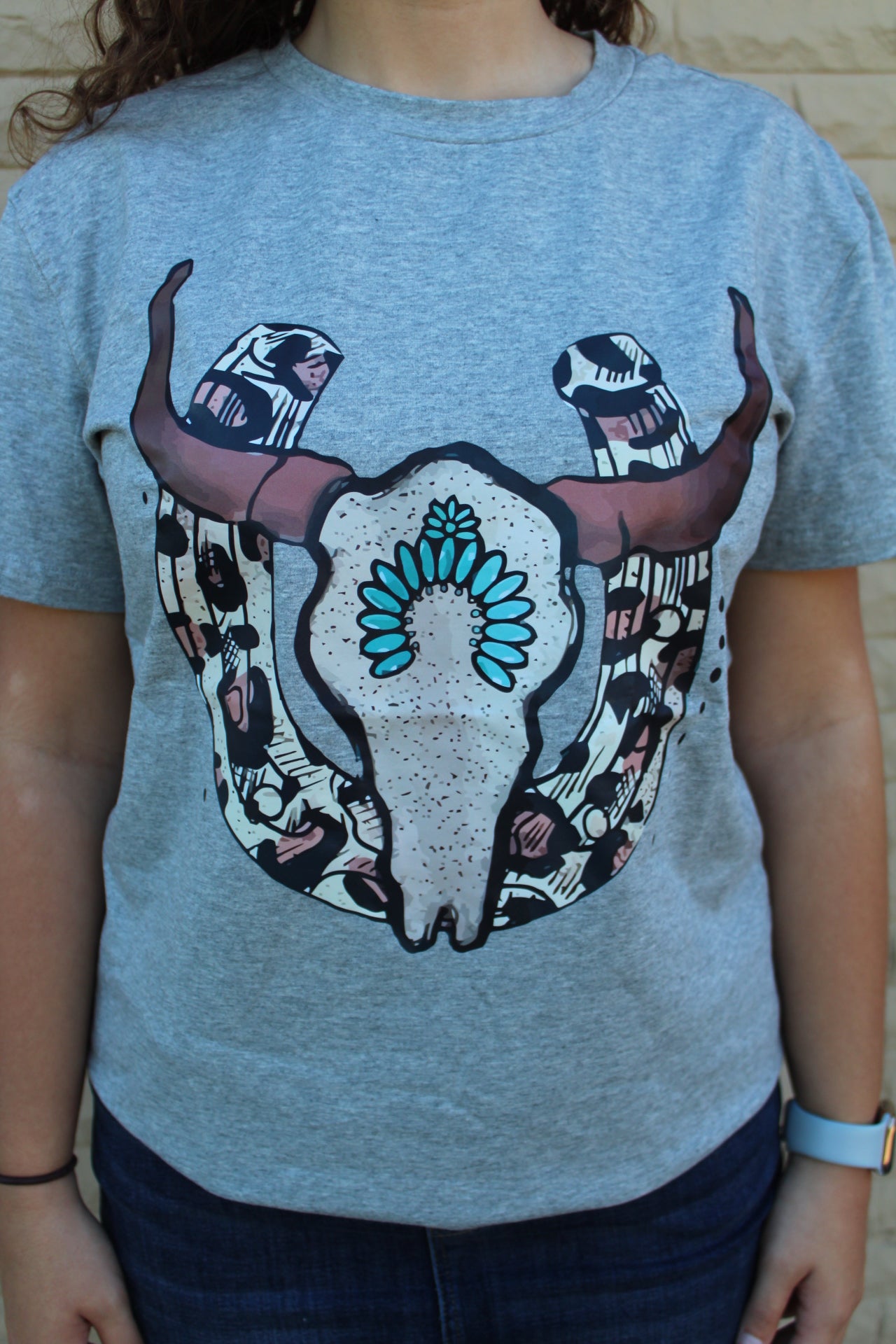 Blessed Leopard and Turquoise Cow Tee