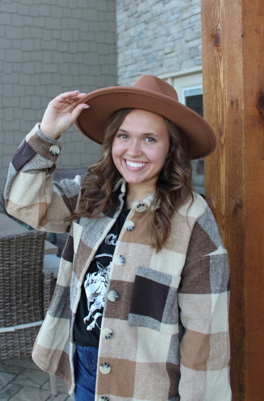 Brown Tribal Band Felt Hat