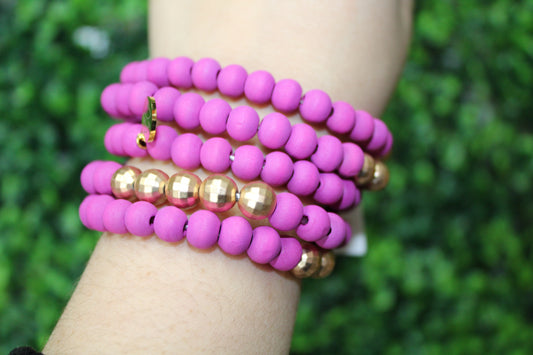 Favorite Gold & Fuchsia Wood Stack