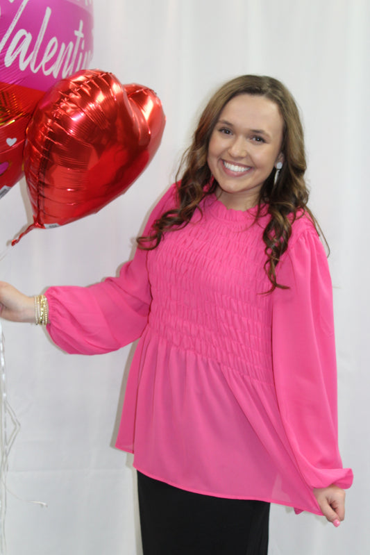 Pink Smocked Top