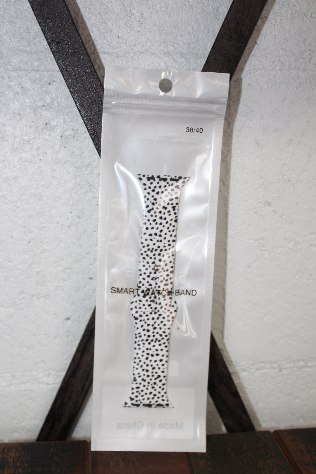White and Black Spotted Watch Band - M/L